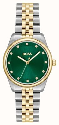 BOSS GRACEFUL PRECIOUS (32mm) Green Dial / Two-Tone Stainless Steel Bracelet 1502834