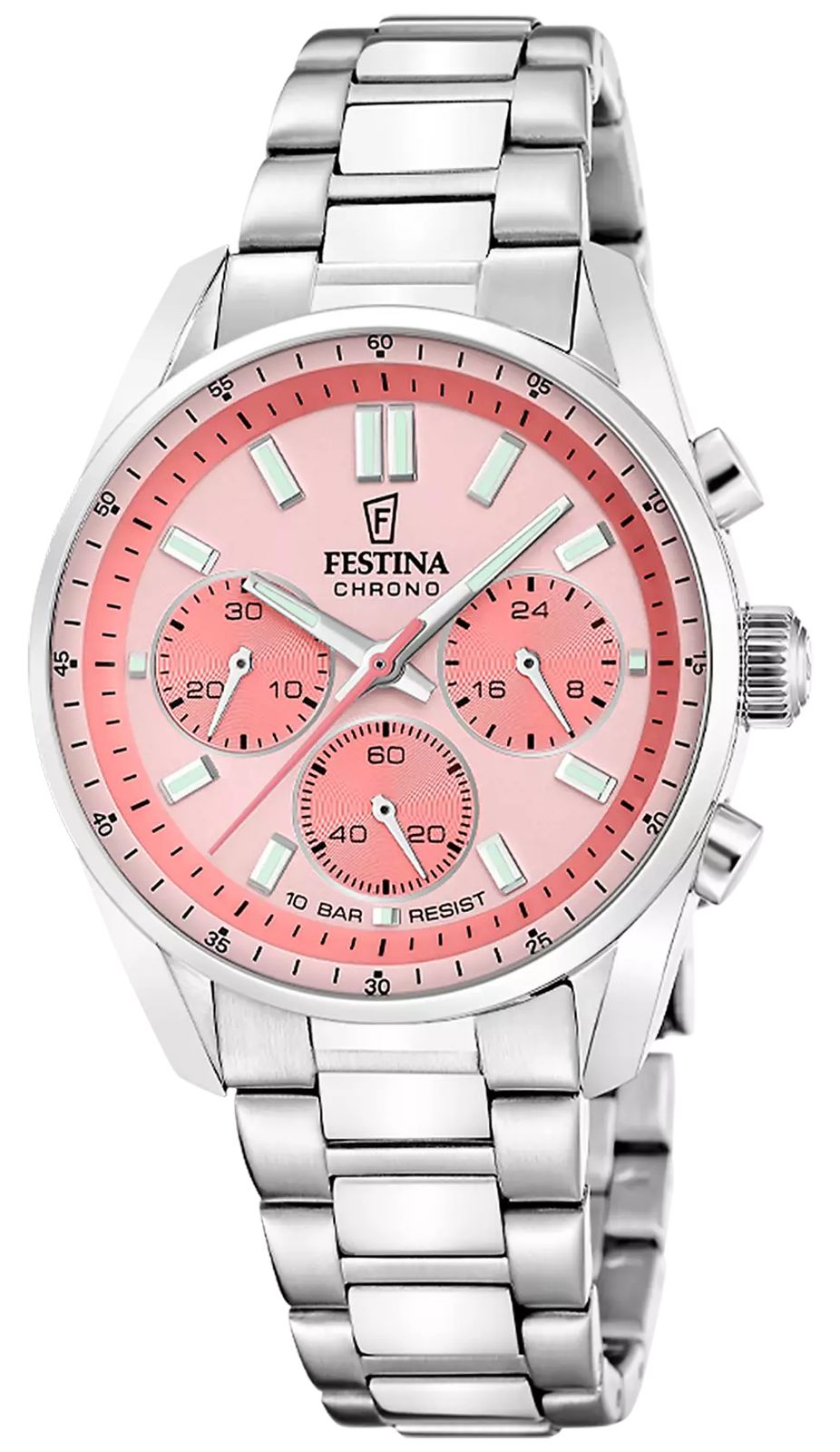 Festina F20753/4 Boyfriend Quartz Chronograph (37.5mm) Coral Watch