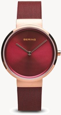 Bering Women's | Classic | Red PVD Plated Steel Mesh Bracelet 14531-363