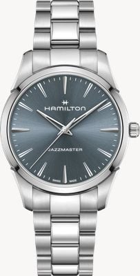 Hamilton Jazzmaster Quartz (40mm) Blue Sunray Dial / Stainless Steel Bracelet H32461141