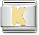 Nomination Classic Letter K 18ct Gold & Steel Charm 030101/11