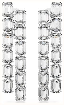 Swarovski Millenia Clip Earrings Octagon Cut White Crystals Rhodium Plated 5696320