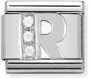 Nomination Classic Letter R Sterling Silver & Steel Cubic Zirconia Charm 330301/18