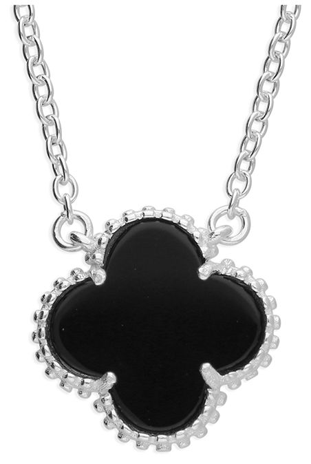 James Moore CME H6401/O Sterling Silver Onyx Quatrefoil Jewellery