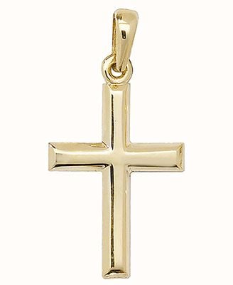 James Moore TH 9ct Yellow Gold Small Plain Cross Pendant PN085