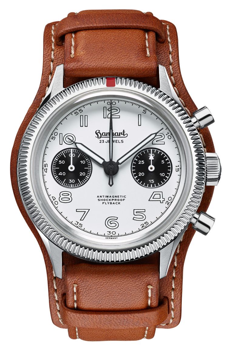 Hanhart H701.201-7210 417 ES 1954 Flyback Panda (39mm) White Watch