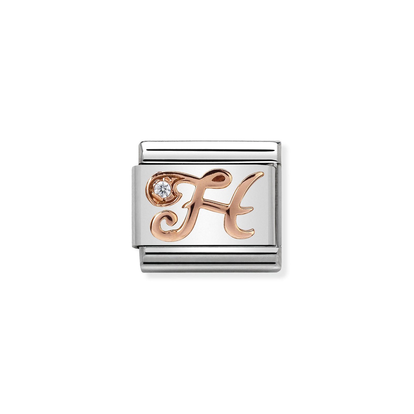 Nomination 430310/08 Classic Letter H 9ct Rose Gold & Steel Jewellery