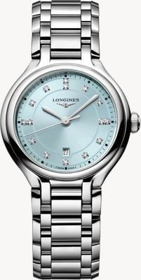 LONGINES PrimaLuna Quartz Diamond (30mm) Mint Blue Sunray Dial / Stainless Steel Bracelet L81424976
