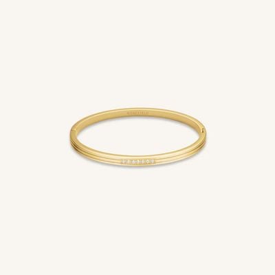 Rosefield Jewellery Gold Striped Bangle With Crystals JBSCG-J1037