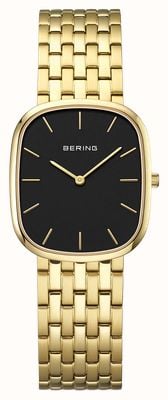 Bering Classic Quartz (26mm) Black Dial / Gold PVD Stainless Steel Bracelet 12526-732