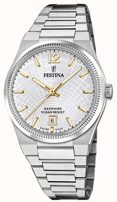 Festina Swiss Made Rivé Quartz (35mm) Silver Dial / Stainless Steel Bracelet F20052/2