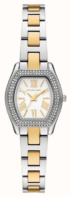Michael Kors Petite Chelsea Pavé Quartz (25mm) Silver Dial / Two-Tone Stainless Steel Bracelet MK7620