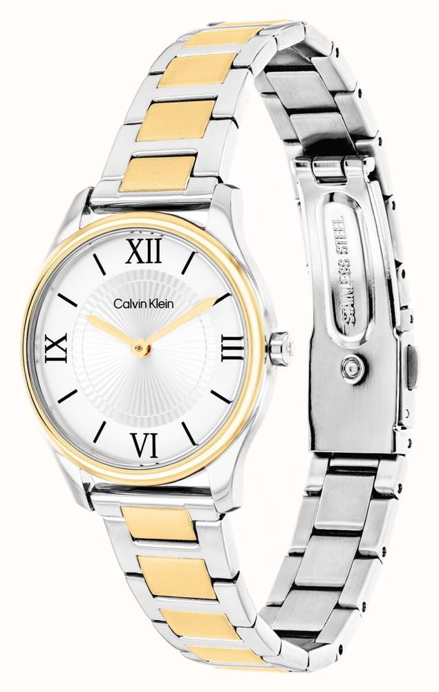 Calvin Klein Sculpted Essentials (28mm) White Dial / Two-Tone Stainless Steel Bracelet 25100215 - alternate view 3