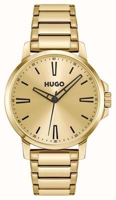 HUGO #SMOOTH (41mm) Gold Dial / Gold PVD Stainless Steel Bracelet 1530420