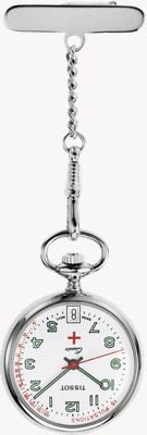 Tissot Pendants Infirmiere Nurse's Fob Watch (30.1mm) White Dial / Stainless Steel T81722112