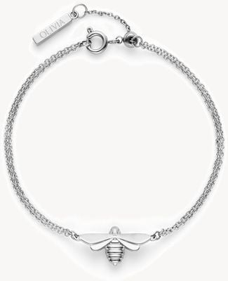 Olivia Burton Signature Honey Bee Silver Tone Bracelet 24100476