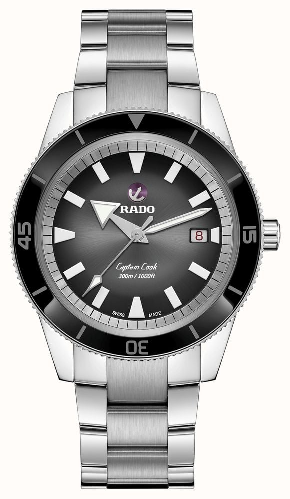 RADO Captain Cook Automatic 42mm Black Dial 3 Link Stainless Steel Bracelet R32105153