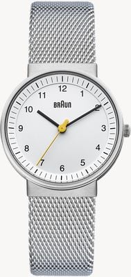 Braun BN0031 Classic Quartz (32mm) White Dial / Stainless Steel Mesh Bracelet BN0031WHSLMHL