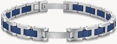 Herbelin Cap Camarat Bracelet - Brushed Stainless Steel And Blue Sandblasted Ceramic - 8mm (Adjustable) BCC8ABCB