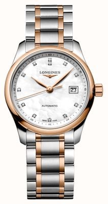 LONGINES Ladies Master Automatic (29mm) White Mother of Pearl Dial / Two-Tone Stainless Steel Bracelet L22575897