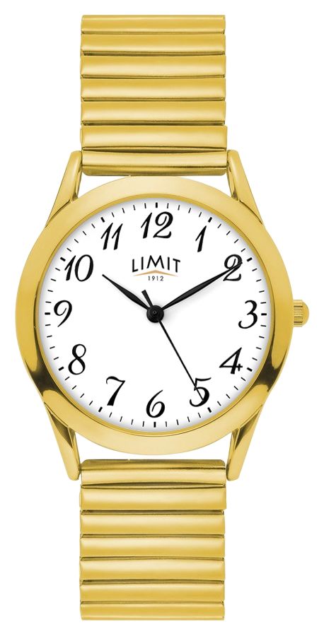 Limit 5898 Calssic (34mm) White Dial / Gold-Toned Expandable Watch