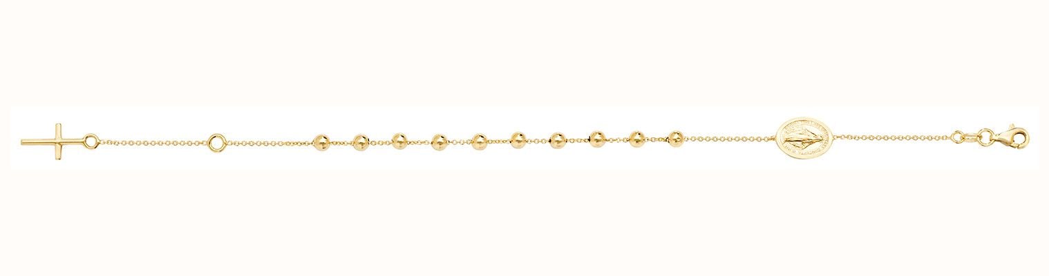 James Moore TH Women's 9ct Yellow Gold 7.5 Inches Rosary Bracelet BR619