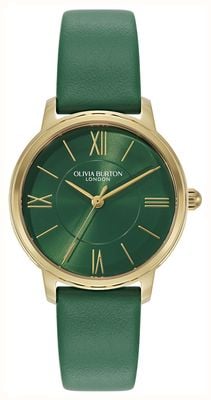 Olivia Burton Westbourne Classic (30mm) Green Dial / Green Leather Strap 24000352