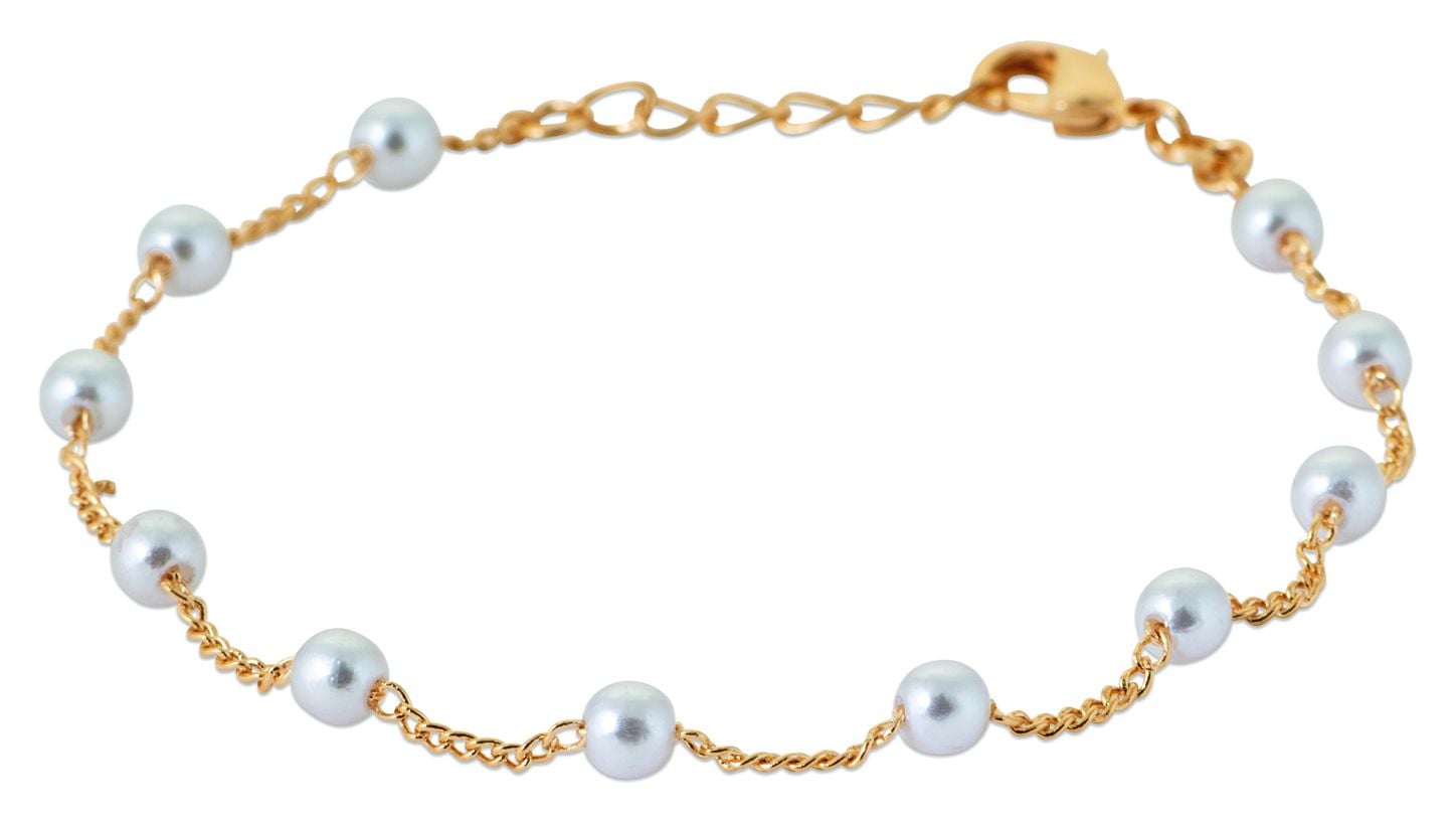 Burren Jewellery N0924 18K Gold Plate Necklace With White