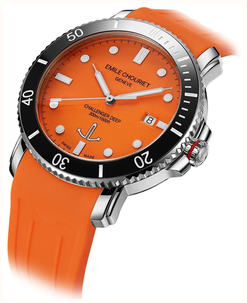 Emile Chouriet Challenger Deep Automatic (42.5mm) Orange Dial / Orange Silicone Strap 08.1169.G.6.AW.F3.8 - alternate view 2
