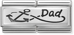 Nomination Classic DOUBLE ENGRAVED Steel And Silver 925 CUSTOM Infinite Dad Charm 330710/05