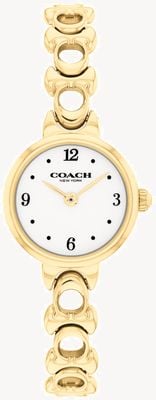 Coach Iris Two-Hand Quartz (22.5mm) White Dial / Gold PVD Stainless Steel Bracelet 14504650
