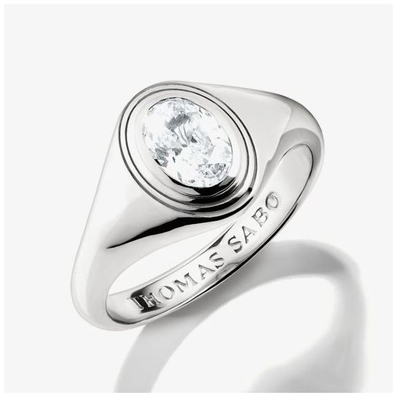 Thomas Sabo TR2523-051-14-54 Silver Ring With Oval White Jewellery