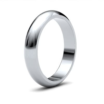 James Moore Wedding Rings | 9ct White Gold | 4mm | Heavy | D-Shape | AG_4LHD-9W