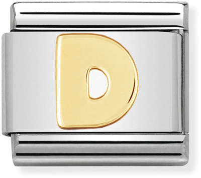Nomination Classic Letter D 18ct Gold & Steel Charm 030101/04