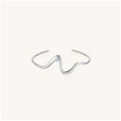 Rosefield Jewellery Ladies Wave Silver Stainless Steel Bangle JBWBS-J1325