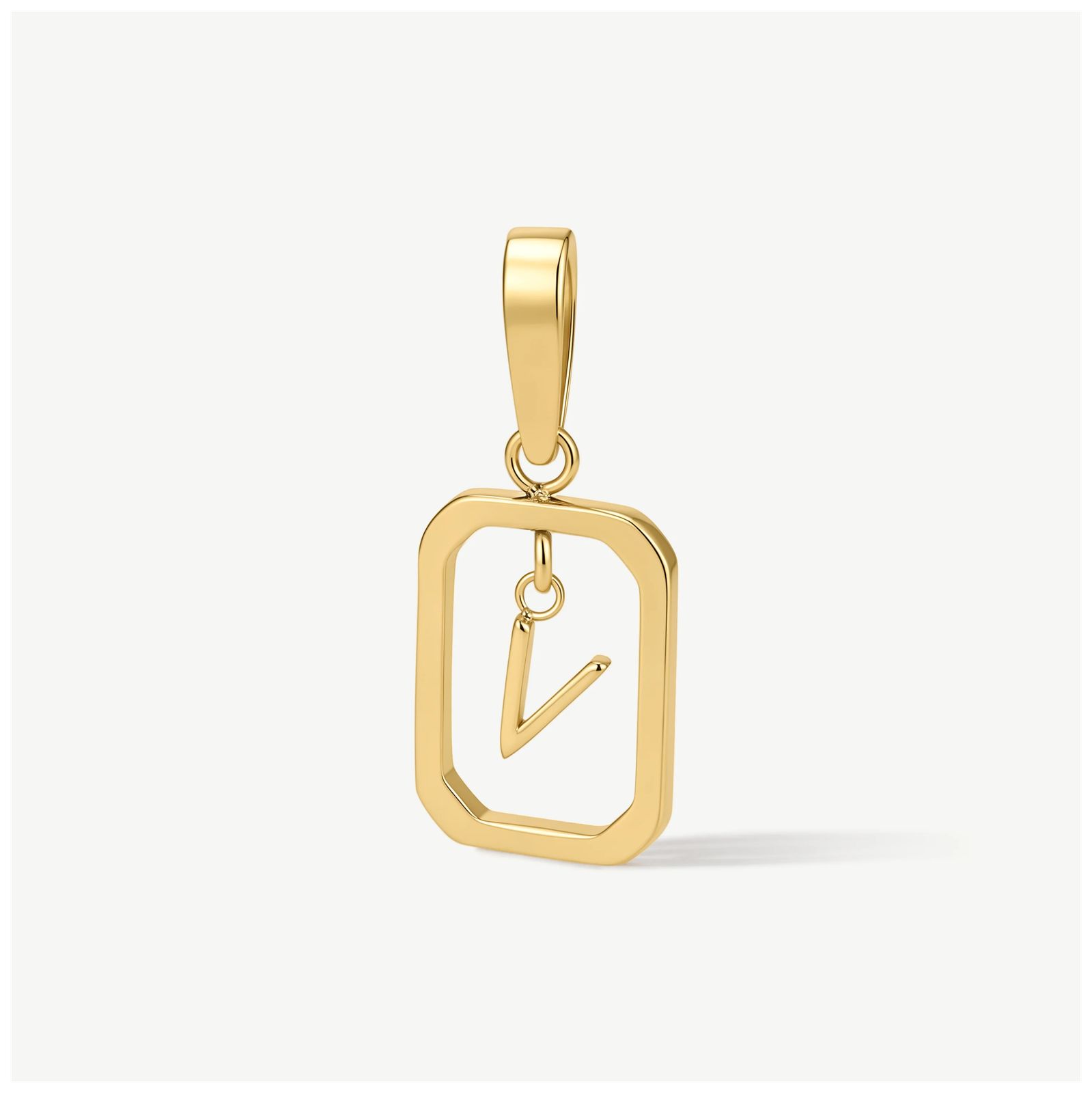 D.LOUISE CH-18-22 Gold Tone Floating Initial Pendant - V Jewellery