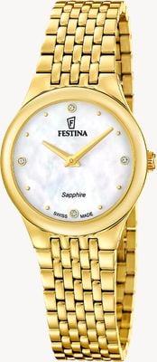 Festina Swiss Made Grace Quartz (29mm) Mother-of-Pearl Dial / Gold PVD Stainless Steel Bracelet F20098/1