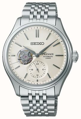 Seiko Presage Classic Series ‘Shiro-iro’ Open Heart (40.2mm) White Dial / Stainless Steel Bracelet SPB469J1