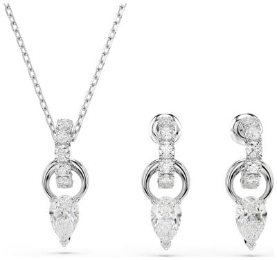 Swarovski Mesmera Set, Pear Cut, Round Cut, White, Rhodium Plated 5723197