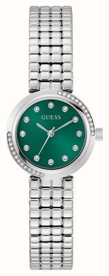 Guess CLARA Crystal (28mm) Green Sunray Dial / Stainless Steel Bracelet GW0930L1
