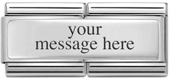 Nomination Classic DOUBLE ENGRAVED Steel And Silver Sterling Silver CUSTOM Smooth Plate Charm 330710/01