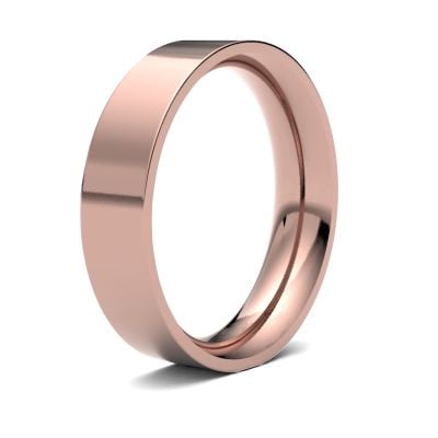 James Moore Wedding Rings | 9ct Rose Gold | 5mm | Heavy | Flat Court | AG_5LHE-9R