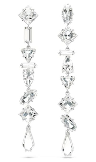 Swarovski 5661687 Mesmera White Drop Earrings Rhodium Plated Jewellery