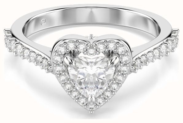 Swarovski Una Angelic Motif Ring, Mixed Cuts, Heart, White, Rhodium Plated - Size 58 (P 1/2) 5744045