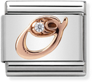 Nomination Classic Letter O 9ct Rose Gold & Steel Charm 430310/15