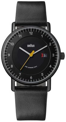 Braun Classic Solar (40mm) Black Dial / Black Leather Strap BN0301BKBKG
