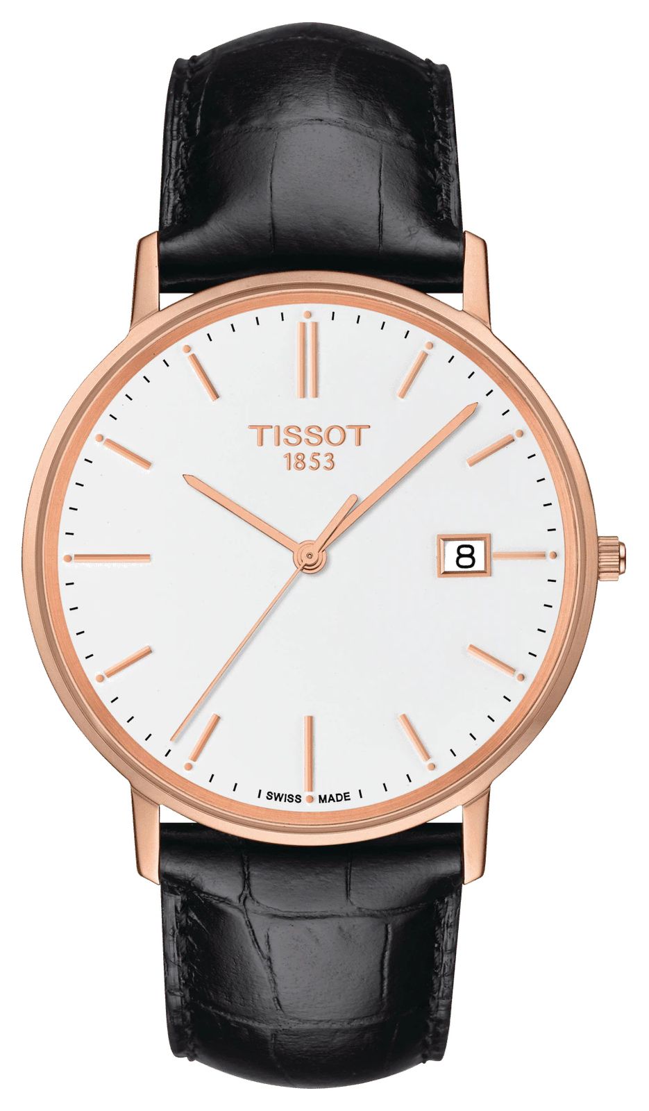 Tissot T9224107601100 Goldrun 18K Rose Gold White Dial Watch