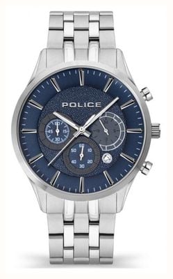 Police Men's Cage Chronograph (44mm) Blue Dial / Stainless Steel Bracelet PEWJ12194301