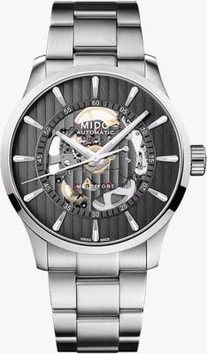 MIDO Multifort Skeleton Vertigo Automatic (42mm) Anthracite Skeleton Dial / Stainless Steel Bracelet M0384361106100