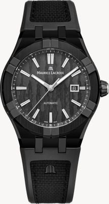 Maurice Lacroix AIKON-IC Automatic Limited Edition 1 of 250 (43mm) Black Carbon Dial / Black Bi-Rubber Strap Watch AC6008-TTB00-330-2